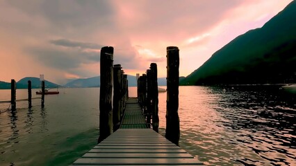A relaxing place with a pier of a lake