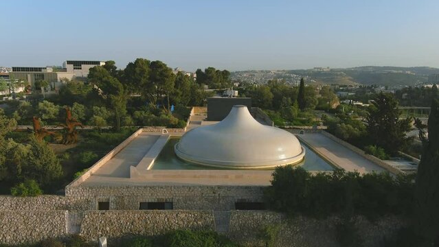 
Israel Museum located in Jerusalem, aerial view
Israel Museum.Shrine of the Book which houses the Dead Sea Scrolls, Jerusalem, Israel, drone,2022

