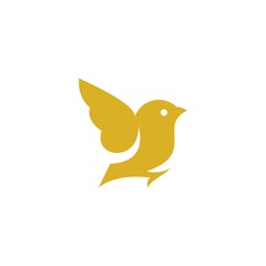 Flying bird vector logo. Simple icon design.