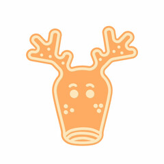 Gingerbread. Spice cake. Reindeer. Rudolph. Flat, vector