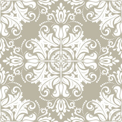 Fototapeta premium Orient classic golden pattern. Seamless abstract background with vintage elements. Orient golden and white background. Ornament for wallpaper and packaging