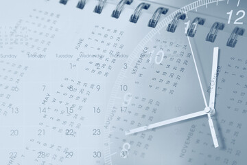 Clock face and calendar composite