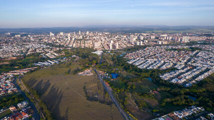 beautiful modern houses in a closed condominium in Indaiatuba, São Paulo, Brazil. Residential houses. Aerial view