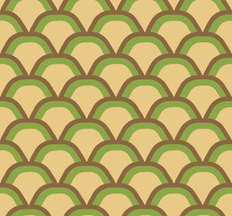 Pineapple seamless pattern as peel pineapple. Flat, vector