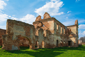 Elements of architecture of buildings, ancient arches, columns, windows and apertures.