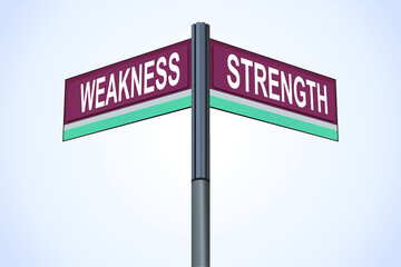 Fototapeta premium Standing at the Crossroads of Weakness and Strength: A Metaphorical Journey Through Self-Discovery, Where Each Path Reflects Growth, Resilience.