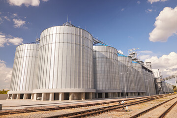 grain storage, granary and shipment of grain, in high resolution. agribusiness concept