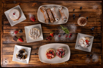Postres típicos de Italia.