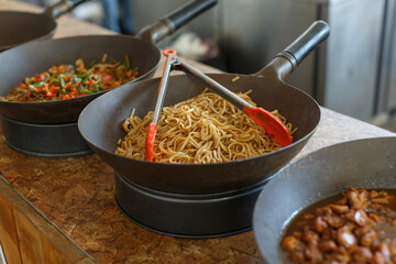 Stir Fried Udon Noodles with different additives
