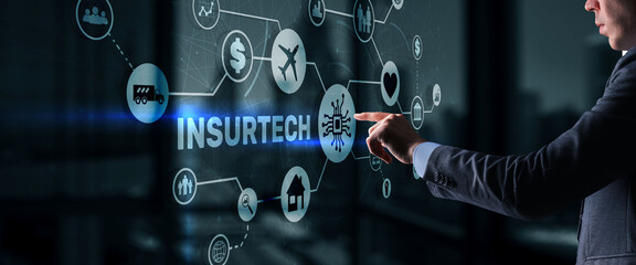 Insurtech. New insurance model 2022. Finance concept
