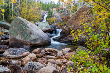 waterfall in the mountains