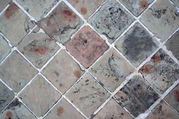 Floor tiles of an old Buddhist temple