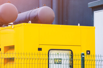 Yellow diesel or Gas Generator of Electricity to supply energy to critical infrastructure with...