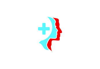 Man and woman with medical symbol