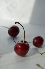 cherries and cherries on the table