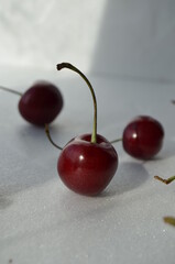 cherries and cherries on the table