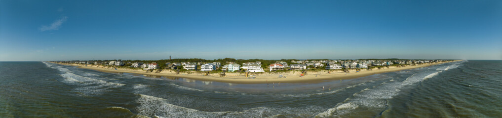 Fototapeta na wymiar Beachfront real estate in Corolla Beach North Carolina outer banks
