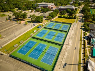 Aerial drone photo University of North Carolina At Wilmington sports fields