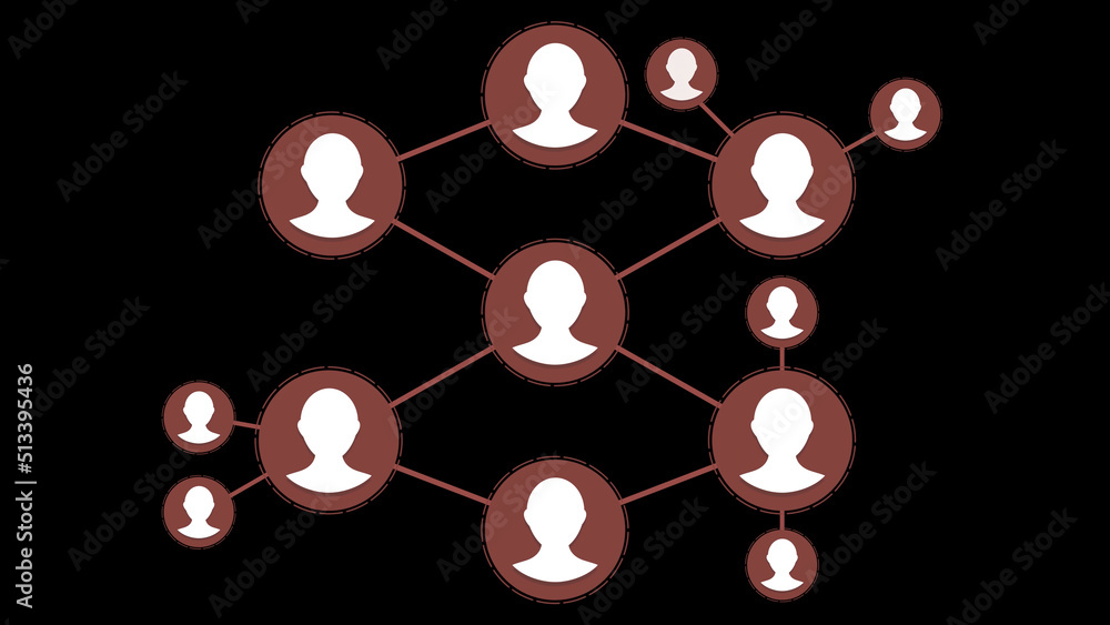 Poster motion graphic animation network. people network growing rapidly into a social media. or business co