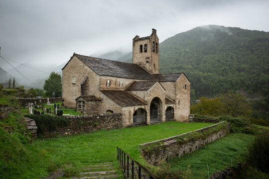 church of San Miguel in Linás de Broto, municipality of Torla-Ordesa, Sobrarbe region, province of Huesca, Aragon, Spain