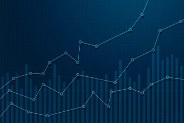 Stock chart or graph. Financial chart or graph