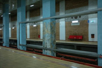 subway stations and track of Bucharest, Romania