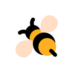 cartoon bee minimalistic style icon or logo vector illustration