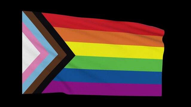 Waving pride flag loop progress pride flag