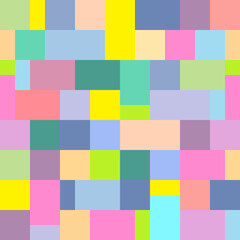 Geometric shapes seamless pattern, vector art, mosaic style, bright colours, could be used as wallpaper, print