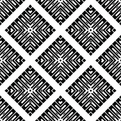 Seamless vector pattern in geometric ornamental style. Monochrome pattern.