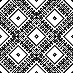 Seamless vector pattern in geometric ornamental style. Monochrome pattern.