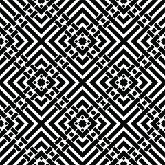 Seamless vector pattern in geometric ornamental style. Monochrome pattern.