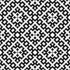 Seamless vector pattern in geometric ornamental style. Monochrome pattern.