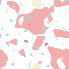 Terrazzo seamless pattern. Pink venetian flooring