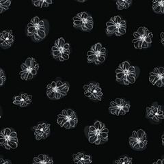 flower buds botanical vector seamless pattern