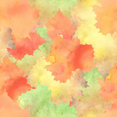 Obraz premium fallen autumn leaves on wet pavement vector seamless pattern