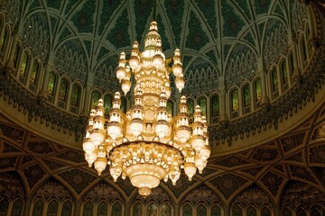 Huge chandelier in Sultan Qaboos mosque, Oman