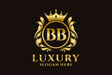 Initial BB Letter Royal Luxury Logo template in vector art for luxurious branding projects and other vector illustration. - obrazy, fototapety, plakaty