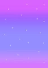 Sky background in purple and pink tones. Gradient colors and stars with soft light. Night sky.