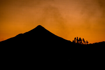 sunrise in the osorno volcano, puerto varas, chile