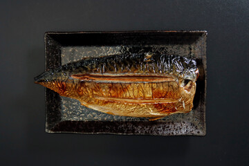 Grilled fish dish mackerel on the table
