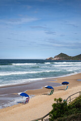 umbrellas beach and sea in brazil
