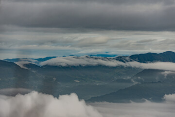 clouds over the mountains