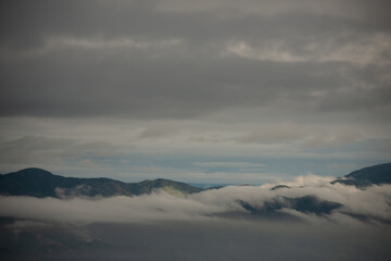 clouds over the mountains