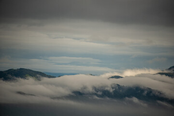 clouds over the mountains