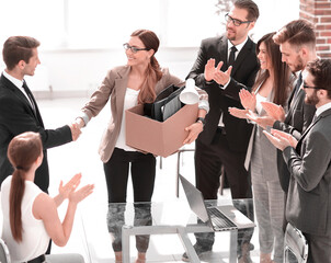 project Manager welcomes the new employee