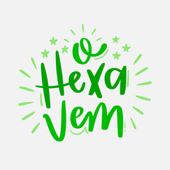 Fototapeta premium Brazilian Portuguese Hand Lettering Calligraphy for brazilian hex. Vector.
