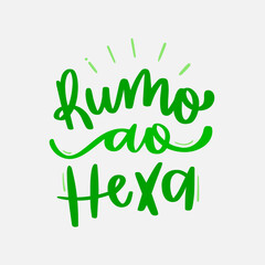 Brazilian Portuguese Hand Lettering Calligraphy for brazilian hex. Vector.