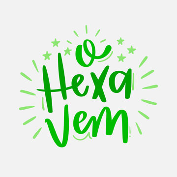 Brazilian Portuguese Hand Lettering Calligraphy for brazilian hex. Vector.