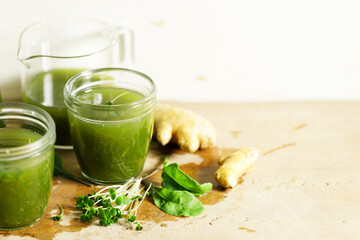 fresh green vegetable smoothie